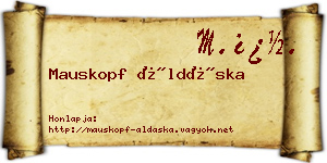 Mauskopf Áldáska névjegykártya